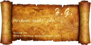 Hrubos Győző névjegykártya